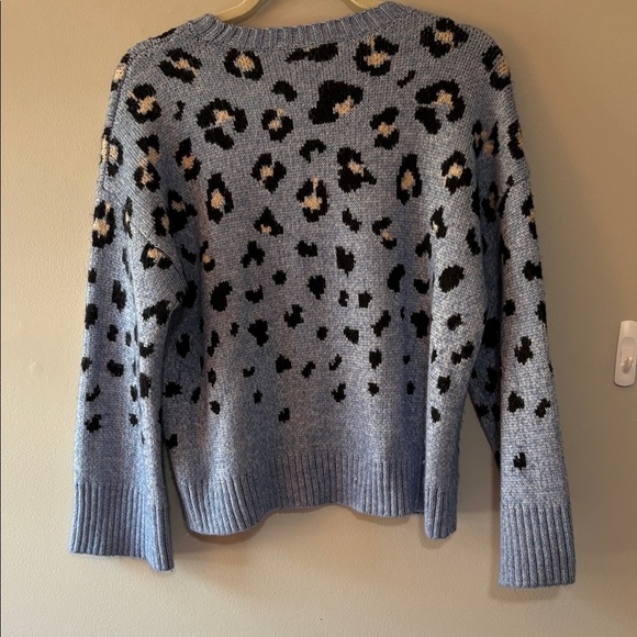 Nine West Blue Leopard Pattern Sweater Size PL - Picture 5 of 5